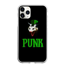 Чехол для iPhone 11 Pro матовый с принтом punky trashcat в Новосибирске, Силикон |  | punk. | trashcat | животные | ирокез | опоссум | панк