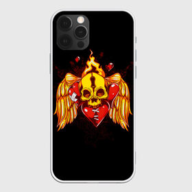 Чехол для iPhone 12 Pro Max с принтом Skull Heart в Новосибирске, Силикон |  | art | body | bones | dead | drawing | face | graffiti | head | roses | skeleton | skul | skull | ад | арт | голова | граффити | зло | кости | лицо | металл | нарисованный | розы | рок | скелет | скул | скулл | три черепа | тьма