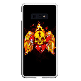 Чехол для Samsung S10E с принтом Skull Heart в Новосибирске, Силикон | Область печати: задняя сторона чехла, без боковых панелей | art | body | bones | dead | drawing | face | graffiti | head | roses | skeleton | skul | skull | ад | арт | голова | граффити | зло | кости | лицо | металл | нарисованный | розы | рок | скелет | скул | скулл | три черепа | тьма