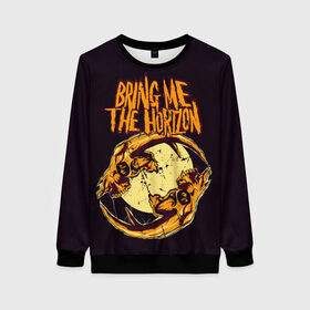 Женский свитшот 3D с принтом BRING ME THE HORIZON в Новосибирске, 100% полиэстер с мягким внутренним слоем | круглый вырез горловины, мягкая резинка на манжетах и поясе, свободная посадка по фигуре | band | bring me the horizon | hardcore | metal | music | punk | rock | skull | бринги | группа | метал | музыка | панк | рок | череп