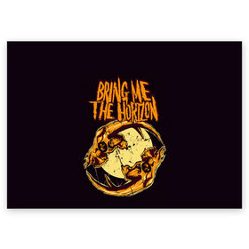 Поздравительная открытка с принтом BRING ME THE HORIZON в Новосибирске, 100% бумага | плотность бумаги 280 г/м2, матовая, на обратной стороне линовка и место для марки
 | band | bring me the horizon | hardcore | metal | music | punk | rock | skull | бринги | группа | метал | музыка | панк | рок | череп