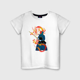 Детская футболка хлопок с принтом Война драконов в Новосибирске, 100% хлопок | круглый вырез горловины, полуприлегающий силуэт, длина до линии бедер | битва | воин | война драконов | дракон | игра драконов | мужская битва | ниндзя | самурай | япония