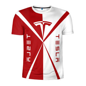 Мужская футболка 3D спортивная с принтом Tesla SSS в Новосибирске, 100% полиэстер с улучшенными характеристиками | приталенный силуэт, круглая горловина, широкие плечи, сужается к линии бедра | Тематика изображения на принте: red | tesla | tesla car | tesla electric car | tesla lettering | tesla logo | tesla print | white | автомобиль тесла | белый | красный | логотип тесла | надпись тесла | принт тесла | тесла | электромобиль тесла