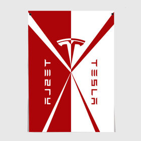 Постер с принтом Tesla SSS в Новосибирске, 100% бумага
 | бумага, плотность 150 мг. Матовая, но за счет высокого коэффициента гладкости имеет небольшой блеск и дает на свету блики, но в отличии от глянцевой бумаги не покрыта лаком | red | tesla | tesla car | tesla electric car | tesla lettering | tesla logo | tesla print | white | автомобиль тесла | белый | красный | логотип тесла | надпись тесла | принт тесла | тесла | электромобиль тесла