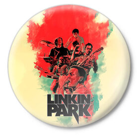 Значок с принтом LINKIN PARK в Новосибирске,  металл | круглая форма, металлическая застежка в виде булавки | chester | hardcore | linknin park | music | punk | rip | rock | usa | линкин парк | музыка | панк | рок | честер беннингтон