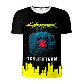 Мужская футболка 3D спортивная с принтом TRAUMA TEAM Cyberpunk 2077 в Новосибирске, 100% полиэстер с улучшенными характеристиками | приталенный силуэт, круглая горловина, широкие плечи, сужается к линии бедра | cyberpunk 2077 | hacker | maelstrom | militech | quadra | samurai | sci fi | technology | trauma team | v | будущее | игра | иероглифы | киану ривз | кибер | киберпанк | киборг | киборги | корпорация | лого | милитек | панк | роботы | самурай | т