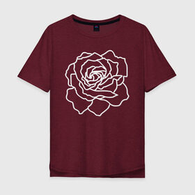 Мужская футболка хлопок Oversize с принтом Роза для любимой в Новосибирске, 100% хлопок | свободный крой, круглый ворот, “спинка” длиннее передней части | аромат | бабушке | белые розы | великолепие | краски | красота | лепестки | любовь | макро | маме | начальнице | нежность | подарок | подруге | природа | растения | роза | розы | сестре | украшение