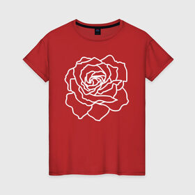 Женская футболка хлопок с принтом Роза для любимой в Новосибирске, 100% хлопок | прямой крой, круглый вырез горловины, длина до линии бедер, слегка спущенное плечо | аромат | бабушке | белые розы | великолепие | краски | красота | лепестки | любовь | макро | маме | начальнице | нежность | подарок | подруге | природа | растения | роза | розы | сестре | украшение