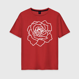 Женская футболка хлопок Oversize с принтом Роза для любимой в Новосибирске, 100% хлопок | свободный крой, круглый ворот, спущенный рукав, длина до линии бедер
 | аромат | бабушке | белые розы | великолепие | краски | красота | лепестки | любовь | макро | маме | начальнице | нежность | подарок | подруге | природа | растения | роза | розы | сестре | украшение