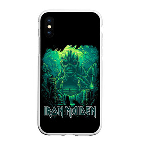 Чехол для iPhone XS Max матовый с принтом IRON MAIDEN в Новосибирске, Силикон | Область печати: задняя сторона чехла, без боковых панелей | Тематика изображения на принте: black | dark | death | fantasy | hardcore | heavy metal | iron maiden | metal | music | rock | skuul | usa | метал | музыка | рок | скелет | фентези | череп | черный