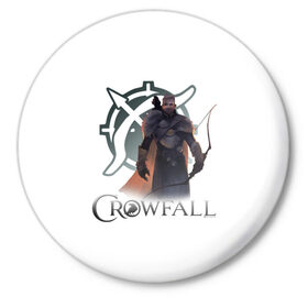 Значок с принтом Crowfall | Ranger в Новосибирске,  металл | круглая форма, металлическая застежка в виде булавки | artcraft | crowfallgame | mmorpg | mmorts | иннова