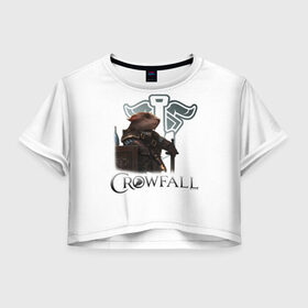 Женская футболка Crop-top 3D с принтом Crowfall | Duelist в Новосибирске, 100% полиэстер | круглая горловина, длина футболки до линии талии, рукава с отворотами | artcraft | crowfallgame | mmorpg | mmorts | иннова