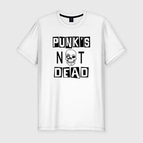 Мужская футболка хлопок Slim с принтом Панки в Новосибирске, 92% хлопок, 8% лайкра | приталенный силуэт, круглый вырез ворота, длина до линии бедра, короткий рукав | punk | punks not dead | rock | sons of anarchy | анархия | группа | летов | логотип | музыка | надпись | панк | панк рок | прикольная | рок | свобода | хаос