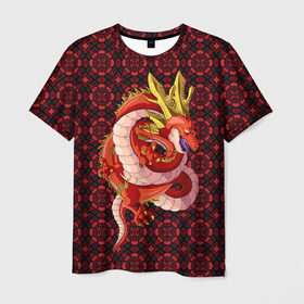 Мужская футболка 3D с принтом Шар дракона в Новосибирске, 100% полиэфир | прямой крой, круглый вырез горловины, длина до линии бедер | Тематика изображения на принте: dragon ball | аниме | дракон | жемчуг дракона | узоры | шар дракона