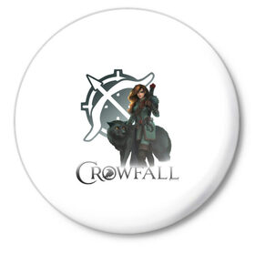 Значок с принтом Crowfall | Ranger в Новосибирске,  металл | круглая форма, металлическая застежка в виде булавки | artcraft | crowfallgame | mmorpg | mmorts | иннова