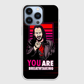 Чехол для iPhone 13 Pro с принтом YOU ARE BREATHTAKING в Новосибирске,  |  | Тематика изображения на принте: cyberpunk 2077 | hacker | maelstrom | militech | quadra | samurai | sci fi | technology | trauma team | v | будущее | игра | иероглифы | киану ривз | кибер | киберпанк | киборг | киборги | корпорация | лого | милитек | панк | роботы | самурай | т