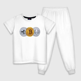 Детская пижама хлопок с принтом БИТКОИН ЭФИРИУМ РИПЛ в Новосибирске, 100% хлопок |  брюки и футболка прямого кроя, без карманов, на брюках мягкая резинка на поясе и по низу штанин
 | bitcoin | blockchain | btc | cardano | crypto | ethereum | polkadot | tether | xrp | бинанс | биткоин | блокчейн | валюта | деньги | криптовалюта | майнер | майнинг | цифровая валюта | цифровое золото | эфир