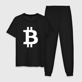 Мужская пижама хлопок с принтом БИТКОИН BITCOIN в Новосибирске, 100% хлопок | брюки и футболка прямого кроя, без карманов, на брюках мягкая резинка на поясе и по низу штанин
 | bitcoin | blockchain | btc | cardano | crypto | ethereum | polkadot | tether | xrp | бинанс | биткоин | блокчейн | валюта | деньги | криптовалюта | майнер | майнинг | цифровая валюта | цифровое золото | эфир
