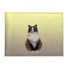 Обложка для студенческого билета с принтом персидская пушистая кошка в Новосибирске, натуральная кожа | Размер: 11*8 см; Печать на всей внешней стороне | ветеринар | градиент | домашний питомец | котейка | котик | коты | котэ | кошатник | кошатница | кошачьи | кошки | любитель животных | мяу | нэко | персидская | сиамская | смесь | шаблон