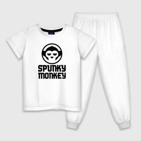 Детская пижама хлопок с принтом SPUNKY MONKEY в Новосибирске, 100% хлопок |  брюки и футболка прямого кроя, без карманов, на брюках мягкая резинка на поясе и по низу штанин
 | Тематика изображения на принте: cyberpunk 2077 | hacker | maelstrom | militech | quadra | samurai | sci fi | technology | trauma team | v | будущее | игра | иероглифы | киану ривз | кибер | киберпанк | киборг | киборги | корпорация | лого | милитек | панк | роботы | самурай | т