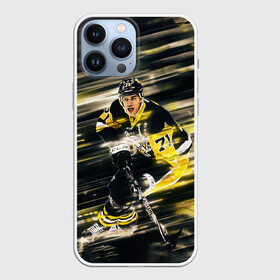Чехол для iPhone 13 Pro Max с принтом ЕВГЕНИЙ МАЛКИН в Новосибирске,  |  | Тематика изображения на принте: 71 | gino | hockey | ice | malkin | nhl | pitsburg | sport | usa | winter | джино | евгений | малкин | нхл | пингвинз | питсбург | спорт | хоккей