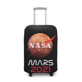 Чехол для чемодана 3D с принтом NASA Perseverance в Новосибирске, 86% полиэфир, 14% спандекс | двустороннее нанесение принта, прорези для ручек и колес | 2020 | 2021 | 21б | elon | mars | musk | nasa | perseverance | space | spacex | илон | космос | марс | марсоход | маск | наса | настойчивый
