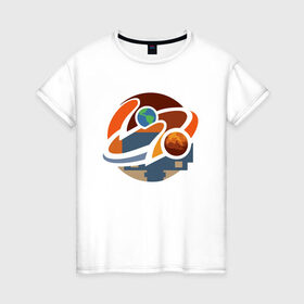 Женская футболка хлопок с принтом Road to Mars (NASA) в Новосибирске, 100% хлопок | прямой крой, круглый вырез горловины, длина до линии бедер, слегка спущенное плечо | 2020 | 2021 | 21б | elon | mars | musk | nasa | perseverance | space | spacex | илон | космос | марс | марсоход | маск | наса | настойчивый