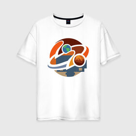 Женская футболка хлопок Oversize с принтом Road to Mars (NASA) в Новосибирске, 100% хлопок | свободный крой, круглый ворот, спущенный рукав, длина до линии бедер
 | 2020 | 2021 | 21б | elon | mars | musk | nasa | perseverance | space | spacex | илон | космос | марс | марсоход | маск | наса | настойчивый