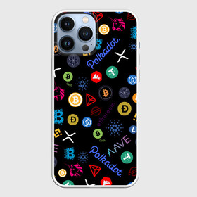 Чехол для iPhone 13 Pro Max с принтом ЛОГОТИПЫ КРИПТОВАЛЮТ | CRYPTOCURRENCIES (Z) в Новосибирске,  |  | binance coin | bitcoin | blockchain | btc | cardano | crypto | ethereum | litecoin | polkadot | tether | xrp | биткоин | блокчейн | валюта | деньги | криптовалюта | майнер | майнинг | цифровая валюта | цифровое золото | эфир