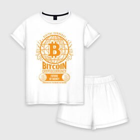 Женская пижама с шортиками хлопок с принтом BITCOIN КРИПТОВАЛЮТА (Z) в Новосибирске, 100% хлопок | футболка прямого кроя, шорты свободные с широкой мягкой резинкой | binance coin | bitcoin | blockchain | btc | cardano | crypto | ethereum | litecoin | polkadot | tether | xrp | биткоин | блокчейн | валюта | деньги | криптовалюта | майнер | майнинг | цифровая валюта | цифровое золото | эфир