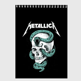 Скетчбук с принтом Metallica в Новосибирске, 100% бумага
 | 48 листов, плотность листов — 100 г/м2, плотность картонной обложки — 250 г/м2. Листы скреплены сверху удобной пружинной спиралью | heavy metal | metal | metallica | группы | метал | металлика | музыка | рок | трэш метал | хєви метал