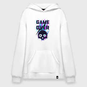 Худи SuperOversize хлопок с принтом Game Over в Новосибирске, 70% хлопок, 30% полиэстер, мягкий начес внутри | карман-кенгуру, эластичная резинка на манжетах и по нижней кромке, двухслойный капюшон
 | видео игра | джойстик.игра окончена | играть вектор | игровая консоль | игровой логотип | мода | произведение искусства