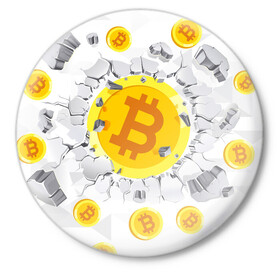 Значок с принтом БИТКОИН | BITCOIN в Новосибирске,  металл | круглая форма, металлическая застежка в виде булавки | Тематика изображения на принте: bitcoin | blockchain | btc | cardano | crypto | ethereum | polkadot | tether | xrp | бинанс | биткоин | блокчейн | валюта | деньги | криптовалюта | майнер | майнинг | цифровая валюта | цифровое золото | эфир