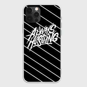 Чехол для iPhone 12 Pro Max с принтом Always Hustling в Новосибирске, Силикон |  | always hustling | минимализм | надпись | полосы | типография | черно белое