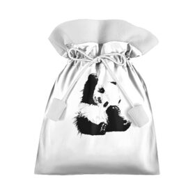 Подарочный 3D мешок с принтом Панда минимализм в Новосибирске, 100% полиэстер | Размер: 29*39 см | Тематика изображения на принте: animal | bear | beast | black | minimalism | panda | white | белое | животное | зверь | краски | медведь | минимализм | панда | чернила | черно белое | черное