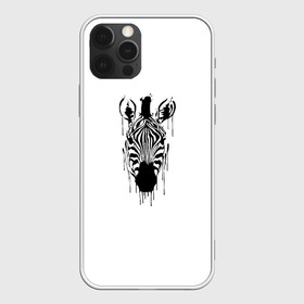 Чехол для iPhone 12 Pro Max с принтом Зебра минимализм в Новосибирске, Силикон |  | animal | beast | black | minimalism | white | zebra | белое | животное | зверь | зебра | краски | минимализм | чернила | черно белое | черное