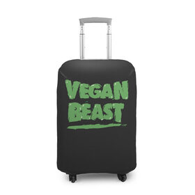 Чехол для чемодана 3D с принтом Vegan Beast в Новосибирске, 86% полиэфир, 14% спандекс | двустороннее нанесение принта, прорези для ручек и колес | animal | beast | herbivorous | mutant | vegan | vegetarian | веган | вегетарианец | животное | зверь | мутант