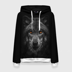 Женская толстовка 3D с принтом Evil Wolf в Новосибирске, 100% полиэстер  | двухслойный капюшон со шнурком для регулировки, мягкие манжеты на рукавах и по низу толстовки, спереди карман-кенгуру с мягким внутренним слоем. | animal | beast | dark | darkness | evil | moon | nigth | tegunvteg | werwolf | wild | wolf | вервольф | вой | волк | волки | волчара | дикий | животное | зверь | клык | клыки | луна | ночь | оборотень | полнолуние