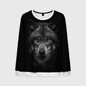 Мужской свитшот 3D с принтом Evil Wolf в Новосибирске, 100% полиэстер с мягким внутренним слоем | круглый вырез горловины, мягкая резинка на манжетах и поясе, свободная посадка по фигуре | animal | beast | dark | darkness | evil | moon | nigth | tegunvteg | werwolf | wild | wolf | вервольф | вой | волк | волки | волчара | дикий | животное | зверь | клык | клыки | луна | ночь | оборотень | полнолуние