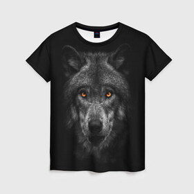 Женская футболка 3D с принтом Evil Wolf в Новосибирске, 100% полиэфир ( синтетическое хлопкоподобное полотно) | прямой крой, круглый вырез горловины, длина до линии бедер | animal | beast | dark | darkness | evil | moon | nigth | tegunvteg | werwolf | wild | wolf | вервольф | вой | волк | волки | волчара | дикий | животное | зверь | клык | клыки | луна | ночь | оборотень | полнолуние