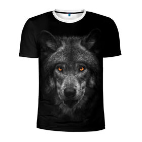 Мужская футболка 3D спортивная с принтом Evil Wolf в Новосибирске, 100% полиэстер с улучшенными характеристиками | приталенный силуэт, круглая горловина, широкие плечи, сужается к линии бедра | animal | beast | dark | darkness | evil | moon | nigth | tegunvteg | werwolf | wild | wolf | вервольф | вой | волк | волки | волчара | дикий | животное | зверь | клык | клыки | луна | ночь | оборотень | полнолуние