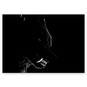 Поздравительная открытка с принтом Wolf в Новосибирске, 100% бумага | плотность бумаги 280 г/м2, матовая, на обратной стороне линовка и место для марки
 | animal | beast | dark | darkness | evil | moon | nigth | tegunvteg | werwolf | wild | wolf | вервольф | вой | волк | волки | волчара | дикий | животное | зверь | клык | клыки | луна | ночь | оборотень | полнолуние