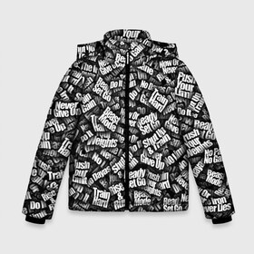 Зимняя куртка для мальчиков 3D с принтом Спортивная мотивация в Новосибирске, ткань верха — 100% полиэстер; подклад — 100% полиэстер, утеплитель — 100% полиэстер | длина ниже бедра, удлиненная спинка, воротник стойка и отстегивающийся капюшон. Есть боковые карманы с листочкой на кнопках, утяжки по низу изделия и внутренний карман на молнии. 

Предусмотрены светоотражающий принт на спинке, радужный светоотражающий элемент на пуллере молнии и на резинке для утяжки | beast mode | crush your weights | do it | never give up | no dayas off | no limit | no pain no gain | now or never | push your limit | ready set go | rise and run | shut up and train | the iron never lies | train hard | train insane | спо