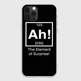 Чехол для iPhone 12 Pro Max с принтом The Element of Surprise в Новосибирске, Силикон |  | Тематика изображения на принте: 123 | 230 | атом | менделеев | подарок | популярные футболки | приз | прикольные | сюрприз | химик | химия | чёрная | элемент | элементы
