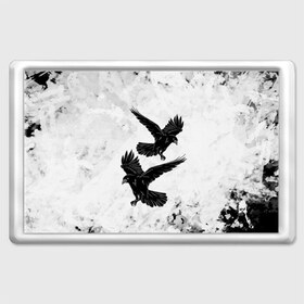 Магнит 45*70 с принтом Gothic crows в Новосибирске, Пластик | Размер: 78*52 мм; Размер печати: 70*45 | animals | art | bird | black | crow | dark | halloween | wings | witch | арт | ворона | готика | готические | животные | крылья | нечисть | орел | перья | природа | птица | птица ворон | птичка | тьма | хеллоуин | хищник | черная птица