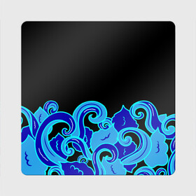 Магнит виниловый Квадрат с принтом Синие волны узор в Новосибирске, полимерный материал с магнитным слоем | размер 9*9 см, закругленные углы | Тематика изображения на принте: abstract | art | japan style | nature | ocean | pattern | sea | summer | абстракция | арт | вода | волны | лето | море | морские | ночь | океан | орнамент | природа | рисунок | синий узор | узор | узор на черном | щупальца | японские вол
