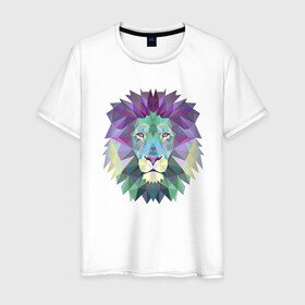 Мужская футболка хлопок с принтом Царь зверей  в Новосибирске, 100% хлопок | прямой крой, круглый вырез горловины, длина до линии бедер, слегка спущенное плечо. | Тематика изображения на принте: animal | beast | cat | cute | fluffy | hunter | lion | lion cub | lion king | mane | predator | red | tail | yellow | большая кошка | грива | животное | зверь | король лев | кот | лев | лёвушка | львенок | милый | муфаса | охотник | пушистый 