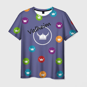 Мужская футболка 3D с принтом Валхейм в Новосибирске, 100% полиэфир | прямой крой, круглый вырез горловины, длина до линии бедер | valheim | валхейм | викинг | игры