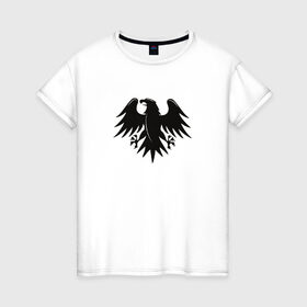 Женская футболка хлопок с принтом Орел в Новосибирске, 100% хлопок | прямой крой, круглый вырез горловины, длина до линии бедер, слегка спущенное плечо | герб | минимализм | орел | птица | эмблема