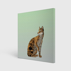 Холст квадратный с принтом дикий кот оцелот в Новосибирске, 100% ПВХ |  | арт | вектор | градиент | дикий | кот | котенок | котик | котэ | мультяшный | мяу | оцелот | рисунок